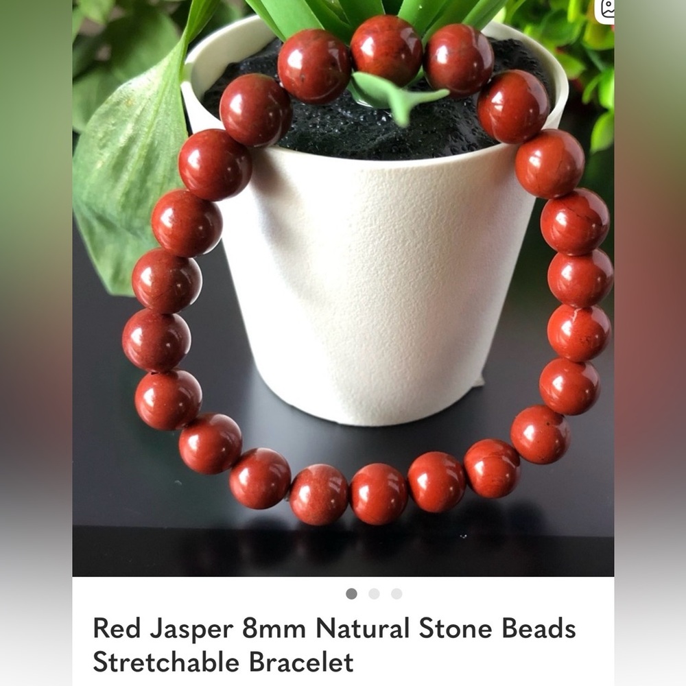 Elegant Red Jasper Beaded Bracelet
